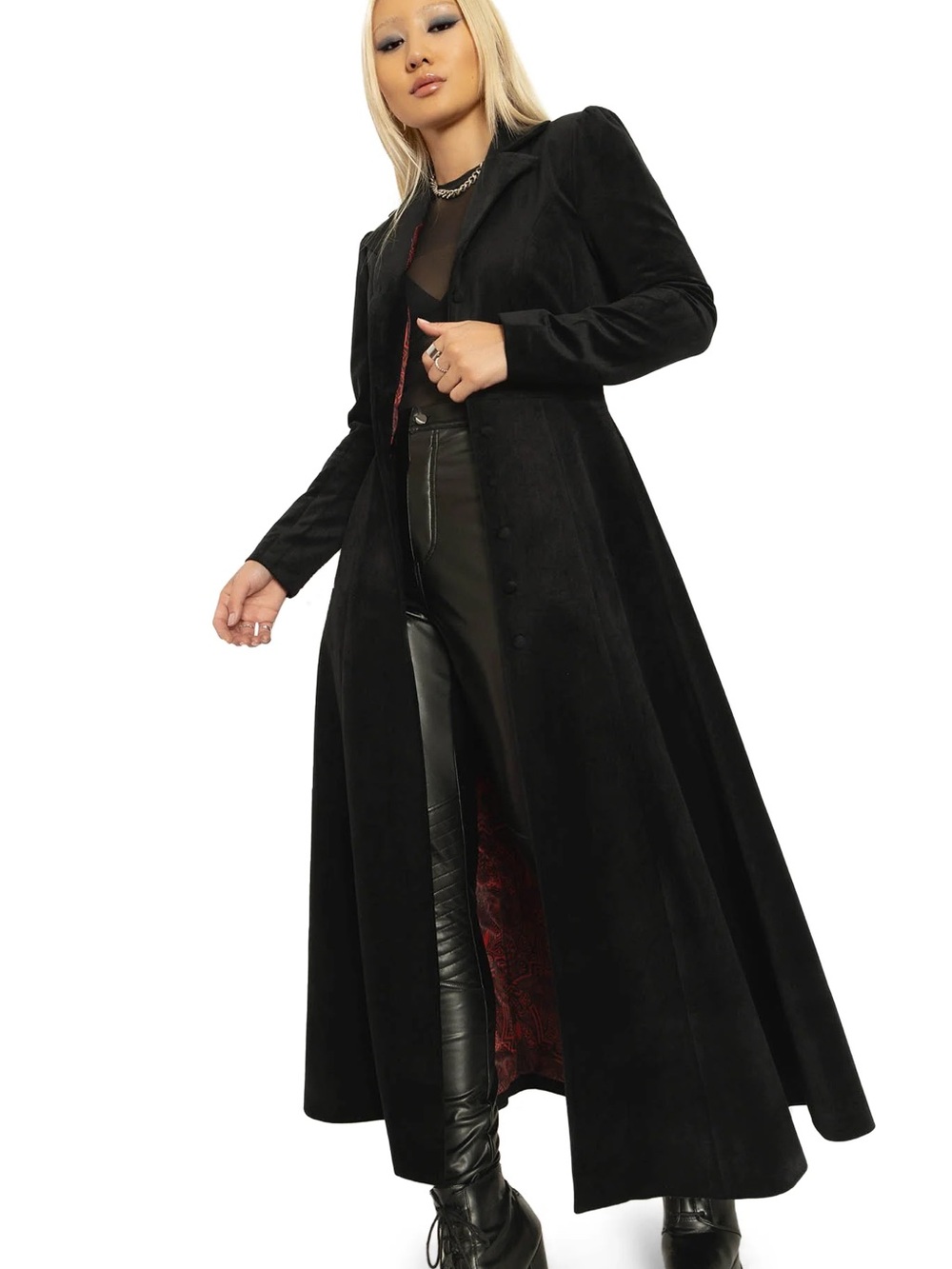Blackmilk Black Cursed Bats Velvet Trench Coat
